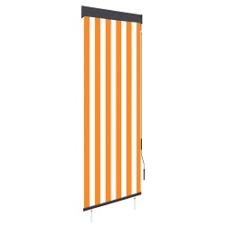 Store roulant d'extérieur 60x250 cm Blanc et orange 