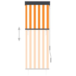Store roulant d'extérieur 60x250 cm Blanc et orange 