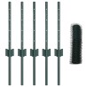 Poteaux de clôture 5 pcs U-Channel vert 40 cm en acier 