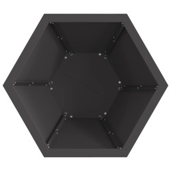 Foyer Hexagonal Noir 50x50x40 cm Acier 