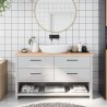 Comptoir de salle de bain 140x40x(2-4)cm bois massif non traité 