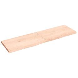 Comptoir de salle de bain 140x40x(2-4)cm bois massif non traité 