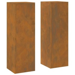 Supports de plantes d'extérieur Colonne 2 pcs 24x24x75 cm Acier patiné 