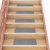 Tapis d'escalier autocollants 15 pièces 60 x 25 cm Gris clair Rectangulaire 