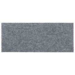 Tapis d'escalier autocollants 15 pièces 60 x 25 cm Gris clair Rectangulaire 