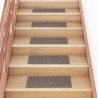 Tapis d'escalier autocollants 15 pièces 60 x 25 cm Beige Rectangulaire 
