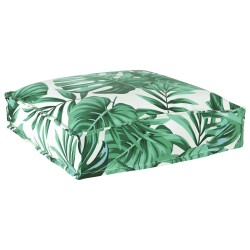 Coussins de palette pour siège - 6 pièces, motif de feuilles, 40 x 40 x 8 cm, tissu Oxford. 