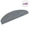Tapis d'escalier autocollants 20 pièces 65 x 21 x 4 cm Gris clair Demi-rond Grand 