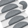 Tapis d'escalier autocollants 20 pièces 65 x 21 x 4 cm Gris clair Demi-rond Grand 