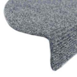 Tapis d'escalier autocollants 20 pièces 65 x 21 x 4 cm Gris clair Demi-rond Grand 