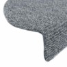 Tapis d'escalier autocollants 20 pièces 65 x 21 x 4 cm Gris clair Demi-rond Grand 