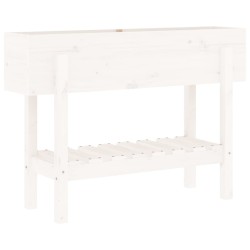 Lit surélevé de jardin blanc 101x30x69 cm bois de pin massif 