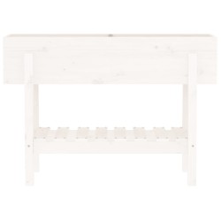 Lit surélevé de jardin blanc 101x30x69 cm bois de pin massif 