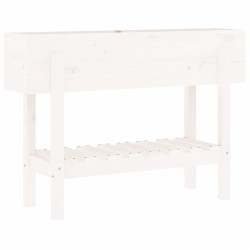 Lit surélevé de jardin blanc 101x30x69 cm bois de pin massif 