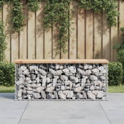 Banc de jardin design de gabion 103x31,5x42 bois massif de pin 