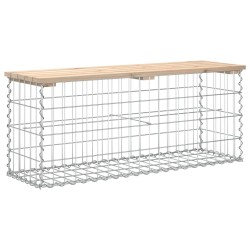 Banc de jardin design de gabion 103x31,5x42 bois massif de pin 