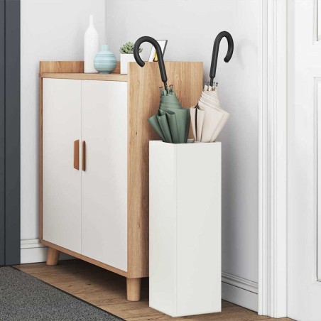 Stand de Parapluie Blanc Bois Moyen Support de Parapluie Blanc 