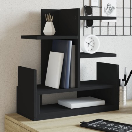 Organisateur de bureau noir 49x20x52,5 cm bois d'ingénierie 