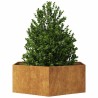 Jardinière hexagone 138x120x45 cm acier patinable 