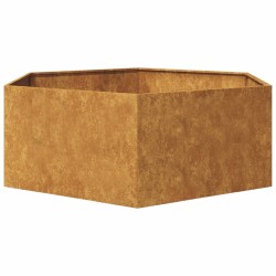 Jardinière hexagone 138x120x45 cm acier patinable 