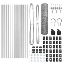 Ensemble de Clôture Set de 2 Acier Galvanisé 