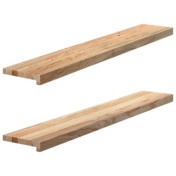Appuis de fenêtre 2 pcs non traité 120x20x2cm bois chêne massif 
