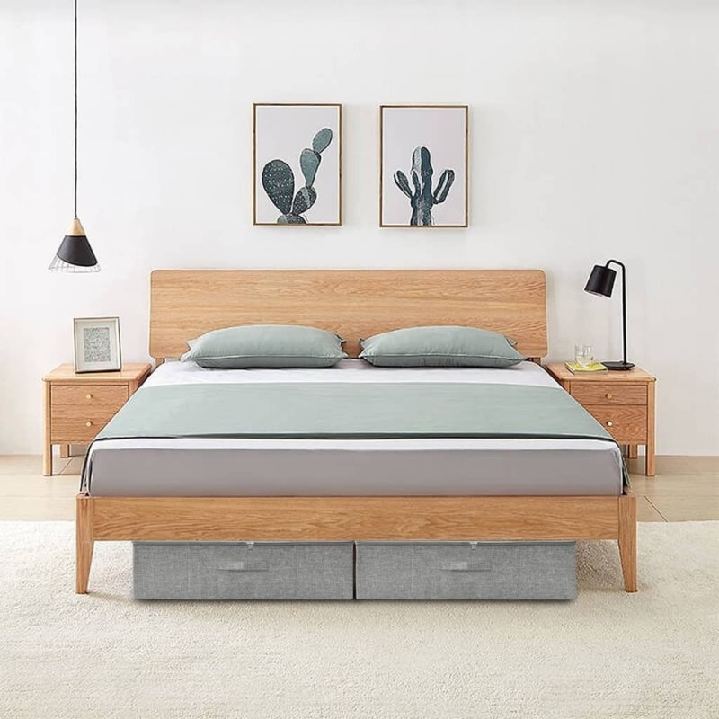Boîtes de rangement 2 pcs Tissu 70x40x18 cm Gris 