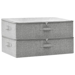 Boîtes de rangement 2 pcs Tissu 70x40x18 cm Gris 