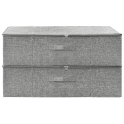 Boîtes de rangement 2 pcs Tissu 70x40x18 cm Gris 