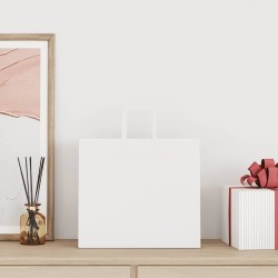 Sacs en papier 250 pcs avec poignées blanc 32x22x28 cm 