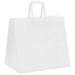Sacs en papier 250 pcs avec poignées blanc 32x22x28 cm 