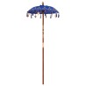 Parasol balinais Autre Bleu x 260 cm Coton et bois massif 