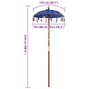 Parasol balinais Autre Bleu x 260 cm Coton et bois massif 