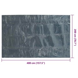 Film solaire de piscine flottant PE 400x200 cm Noir et bleu 