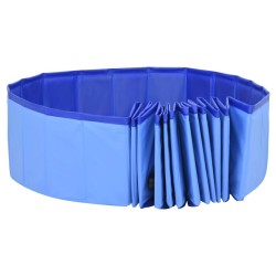 Piscine pliable pour chiens Bleu 200x30 cm PVC 