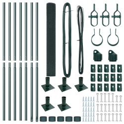 Ensemble de poteaux de clôture Pack de 2 Vert Métal Durable 