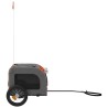 Remorque de vélo pour animaux de compagnie, orange et gris, en tissu Oxford et fer 