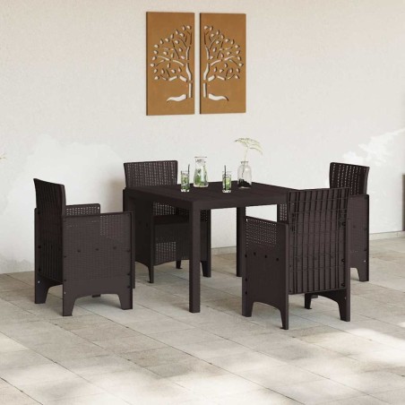 Table de jardin Marron 100x100x73 cm en poly rotin 