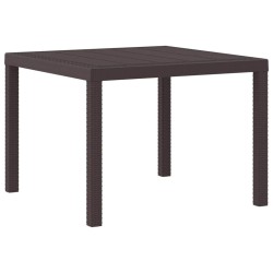 Table de jardin Marron 100x100x73 cm en poly rotin 