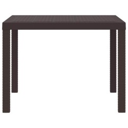 Table de jardin Marron 100x100x73 cm en poly rotin 