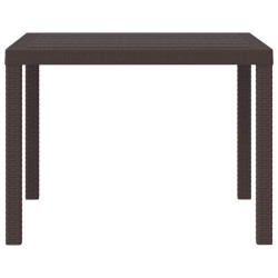 Table de jardin Marron 100x100x73 cm en poly rotin 