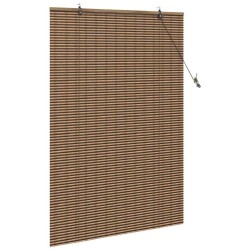 Store de Fenêtre avec des rideaux Marron 120 x 160 cm Bambou 
