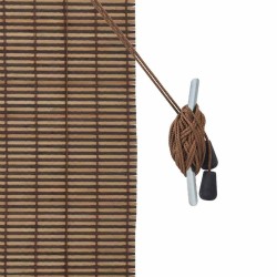 Store de Fenêtre avec des rideaux Marron 120 x 160 cm Bambou 