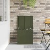 Boîte de rangement dehors Verte Olive - 55 x 50,5 x 50 cm, faite en acier laminé à froid. 