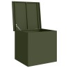Boîte de rangement dehors Verte Olive - 55 x 50,5 x 50 cm, faite en acier laminé à froid. 