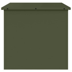 Boîte de rangement dehors Verte Olive - 55 x 50,5 x 50 cm, faite en acier laminé à froid. 