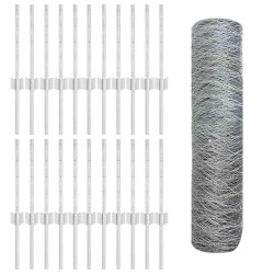 Poteaux de clôture 11 pcs U-Channel 40 cm en acier galvanisé 