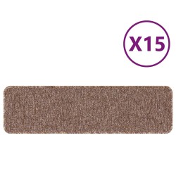 Tapis d'escalier avec dos en latex Marron 20x75 cm 