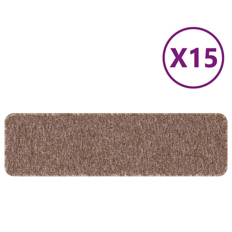 Tapis d'escalier avec dos en latex Marron 20x75 cm 