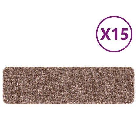 Tapis d'escalier avec dos en latex Marron 20x75 cm 